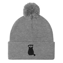 Load image into Gallery viewer, Sad Cat Pom Pom Beanie
